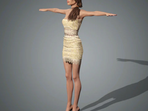 Alexa Chung Character Low-poly 3D Model