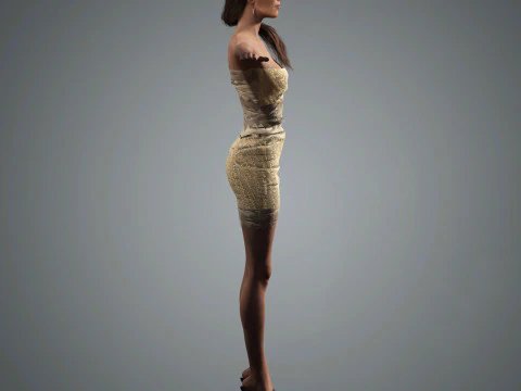 Alexa Chung Character Low-poly 3D Model