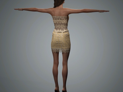 Alexa Chung Character Low-poly Modelo 3D
