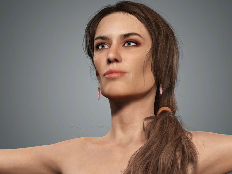 Alexa Chung Character Low-poly Modelo 3D