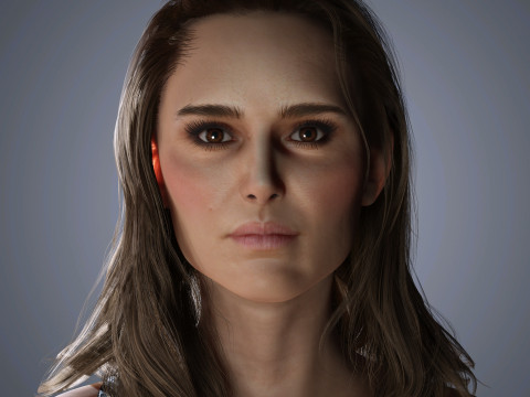 Atalie Portman Character Low-poly 3D Model