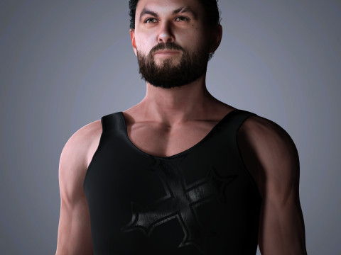 Jason Momoa Character Low-poly 3D-Modell