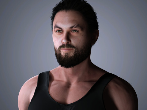 Jason Momoa Character Low-poly 3D-Modell