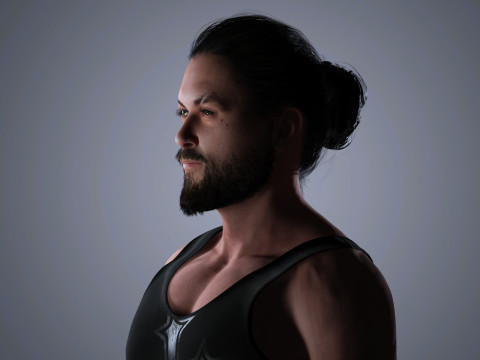 Jason Momoa Character Low-poly 3D-Modell