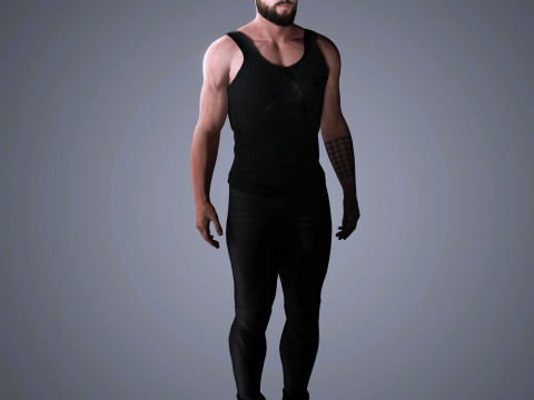Jason Momoa Character Low-poly 3D-Modell