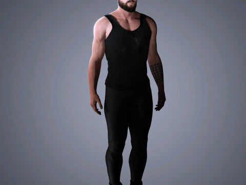 Jason Momoa Character Low-poly 3D Model
