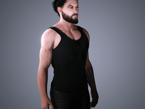 Jason Momoa Character Low-poly 3D-Modell