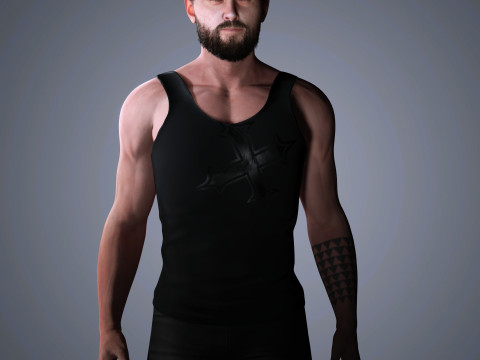 Jason Momoa Character Low-poly 3D-Modell