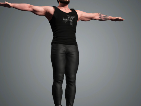 Jason Momoa Character Low-poly 3D-Modell