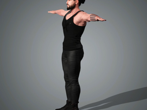 Jason Momoa Character Low-poly 3D-Modell