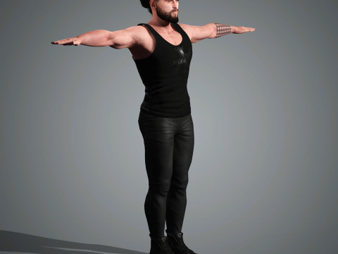Jason Momoa Character Low-poly 3D-Modell