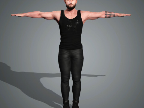 Jason Momoa Character Low-poly 3D-Modell