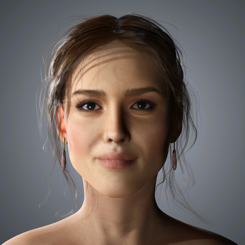 Jessica Alba Character Low-poly 3D-Modell .c4d .max .obj .3ds .fbx .stl .blend