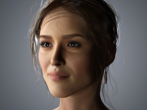 Jessica Alba Character Low-poly 3D-Modell