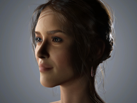 Jessica Alba Character Low-poly 3D-Modell