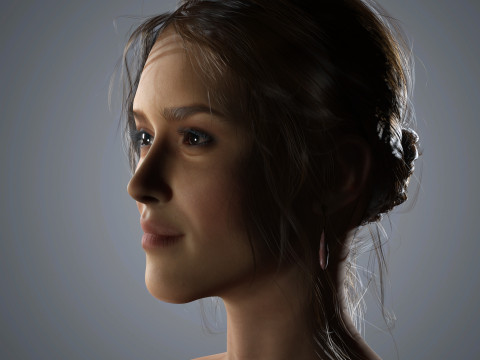 Jessica Alba Character Low-poly 3D-Modell
