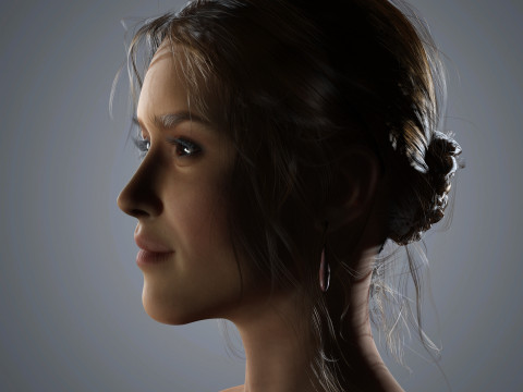 Jessica Alba Character Low-poly 3D-Modell