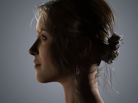 Jessica Alba Character Low-poly 3D-Modell