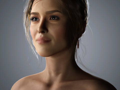 Jessica Alba Character Low-poly 3D-Modell