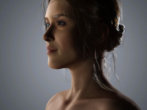 Jessica Alba Character Low-poly 3D-Modell