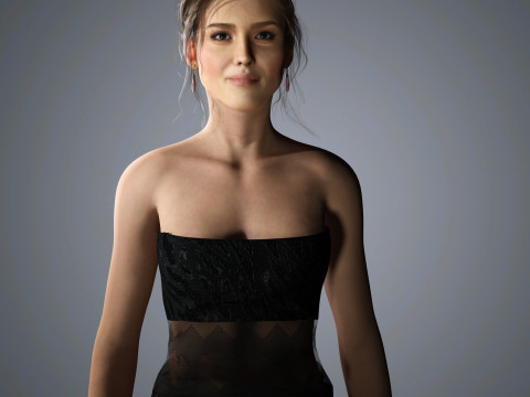 Jessica Alba Character Low-poly 3D-Modell