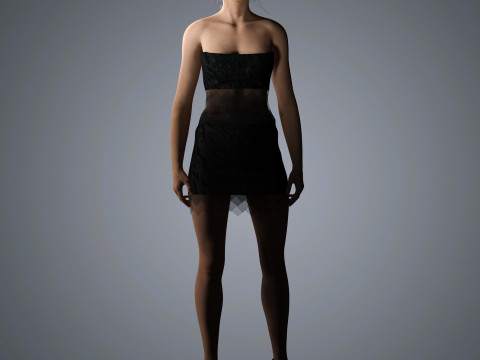 Jessica Alba Character Low-poly 3D-Modell