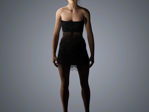 Jessica Alba Character Low-poly 3D-Modell