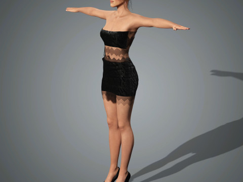 Jessica Alba Character Low-poly 3D-Modell