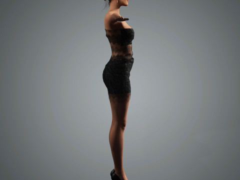 Jessica Alba Character Low-poly 3D-Modell