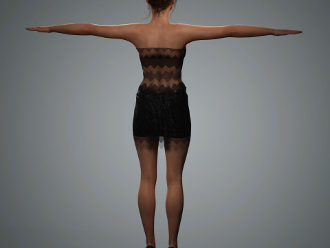 Jessica Alba Character Low-poly 3D-Modell