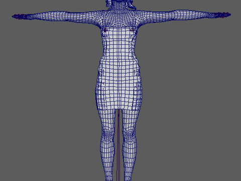 Jessica Alba Character Low-poly 3D-Modell