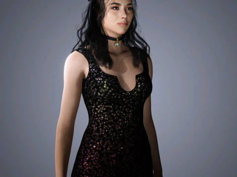 Dua Lipa Character Low-poly 3D Model
