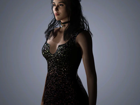 Dua Lipa Character Low-poly 3D Model
