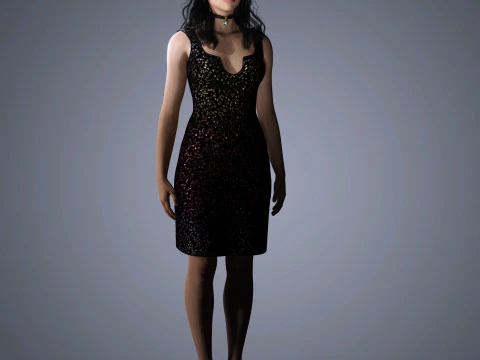 Dua Lipa Character Low-poly 3D Model