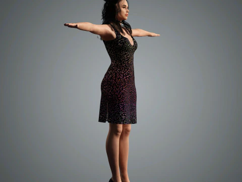 Dua Lipa Character Low-poly 3D Model
