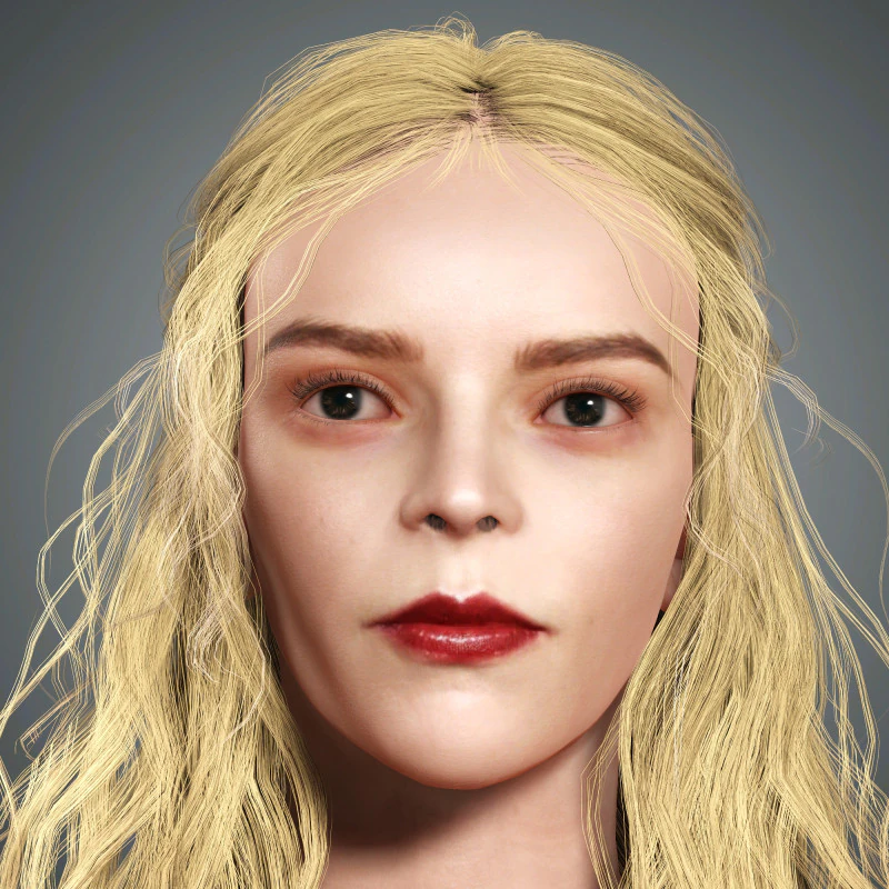 Anya Taylor-Joy Character 3D Model .c4d .max .obj .3ds .fbx .stl .blend 
