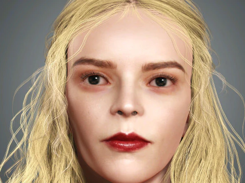 आन्या टेलर-जॉय चरित्र 3D मॉडल