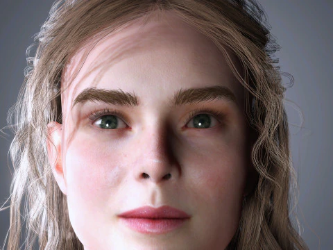 Personagem de Elle Fanning Modelo 3D
