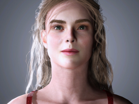 Elle Fanning Character Model 3D