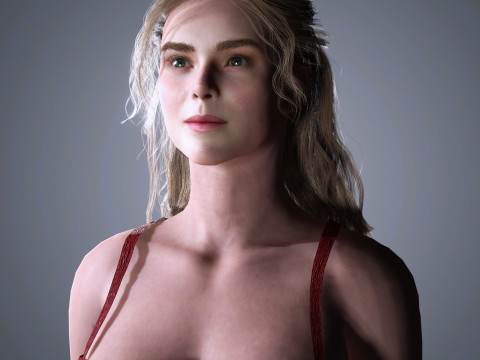 Elle Fanning Character Model 3D