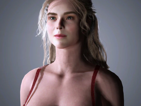 Elle Fanning Character 3D Model