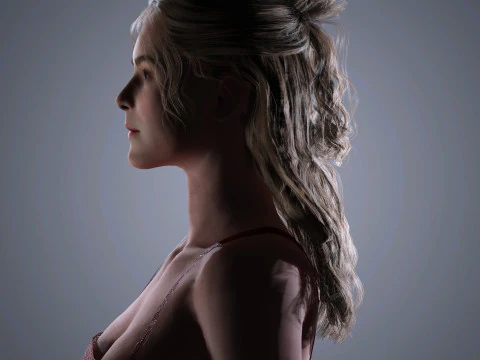 Elle Fanning Character 3D Model