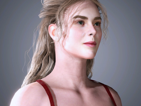 Elle Fanning Character Model 3D