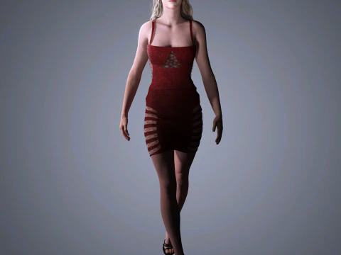 Elle Fanning Character 3D Model