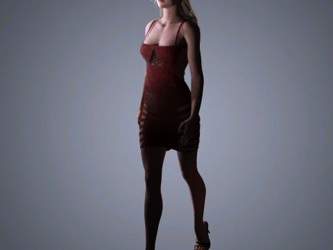 Elle Fanning Character 3D Model