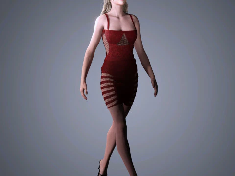 Elle Fanning Character 3D Model