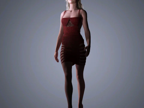 Elle Fanning Character 3D Model