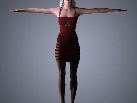 Elle Fanning Character 3D Model