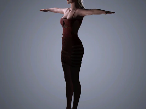 Elle Fanning Character 3D Model