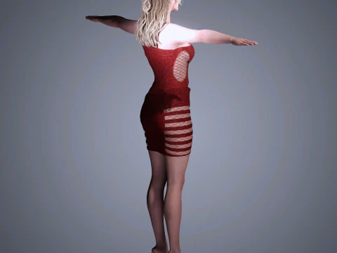 Elle Fanning Character 3D Model